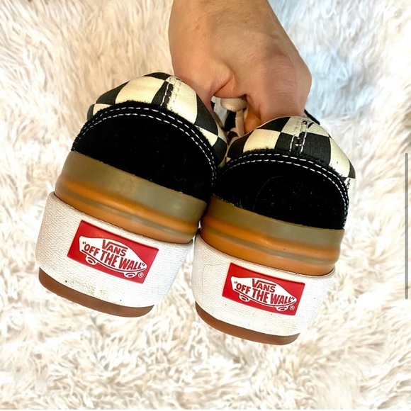 VANS OLD SCHOOL STACKED
CHECKERED SHOE SNEAKERS black white Men's 5.5 /Women's 7 - Picture 6 of 10